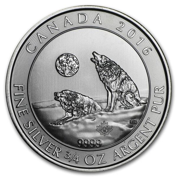 Howling Wolves argent 0.75 once - Monster box de 600 - 2016 - Royal Canadian Mint