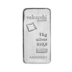 Lingot d'argent coulé 1 kilogramme | Valcambi
