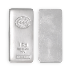 Lingot d'argent coulé 1 kilogramme | JBR