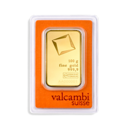 Lingot d'or 100 grammes | Valcambi