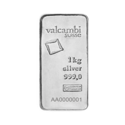Lingot d'argent coulé 1 kilogramme | Valcambi