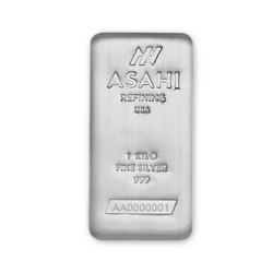 Lingot d'argent coulé 1 kilogramme | Asahi Refining