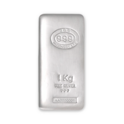 Lingot d'argent coulé 1 kilogramme | JBR