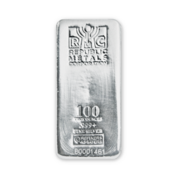 Lingot d'argent 100 onces | Republic Metals Corporation