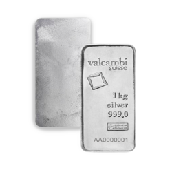 Lingot d'argent coulé 1 kilogramme | Valcambi