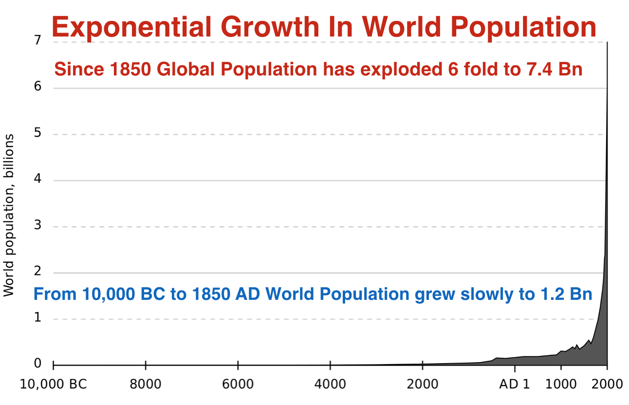 Croissance exponentielle de la population mondiale