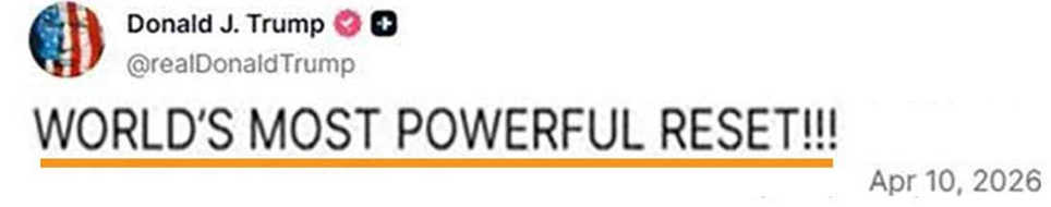 Trump a annoncé vouloir lancer "le plus puissant RESET de l'histoire"